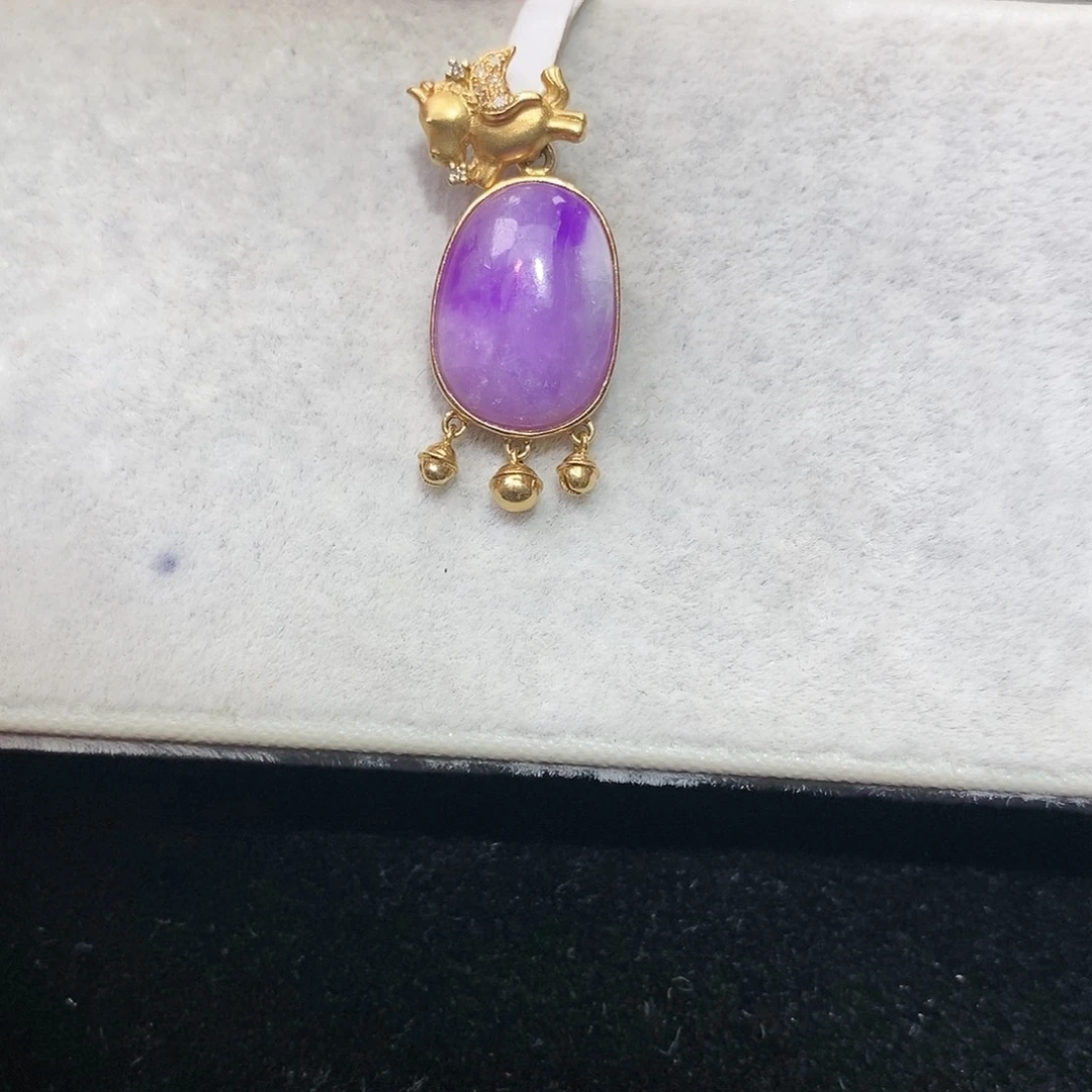 苏纪石（舒俱来）18K金镶嵌吊坠(不含链)