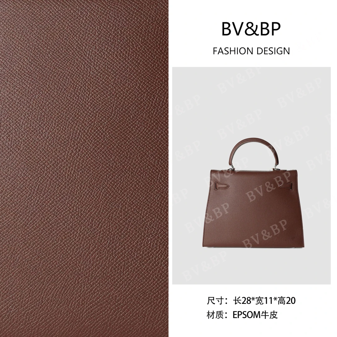 BV&BP· 原创设计 真皮高定手提单肩包   BV28-银扣-哈瓦那色