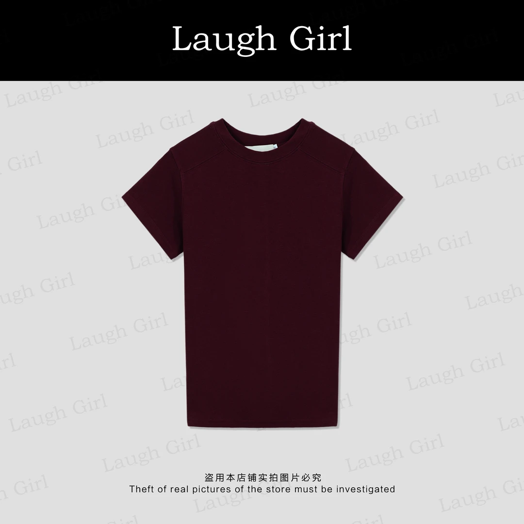 楚楚君 Laugh girl【基础T】净版圆领插肩袖短袖T恤TL531008J