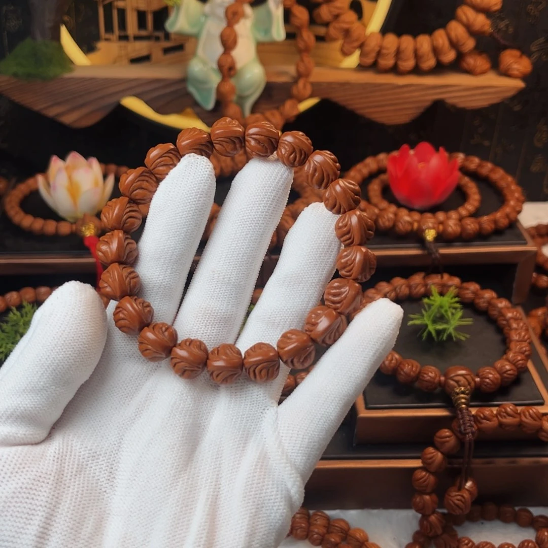 吊坠桃核旋**变12双脊龙手串