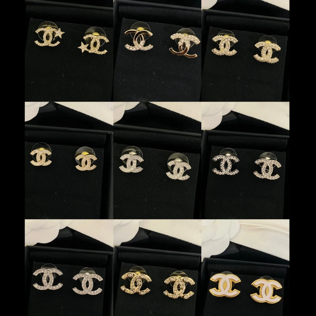 钛钢耳饰 小香风双C耳钉经典款女高级轻奢时尚百搭气质精致耳环