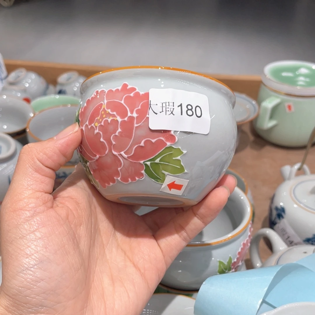 釉下彩纯手绘有瑕