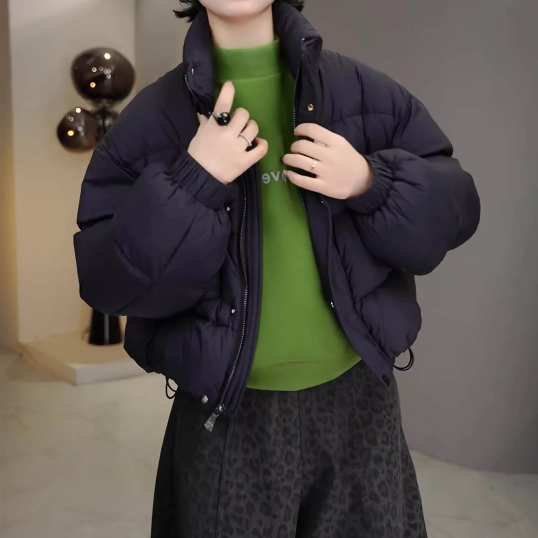 2025冬季洋气保暖休闲加厚百搭立领外套女新款时尚短款棉服面包服