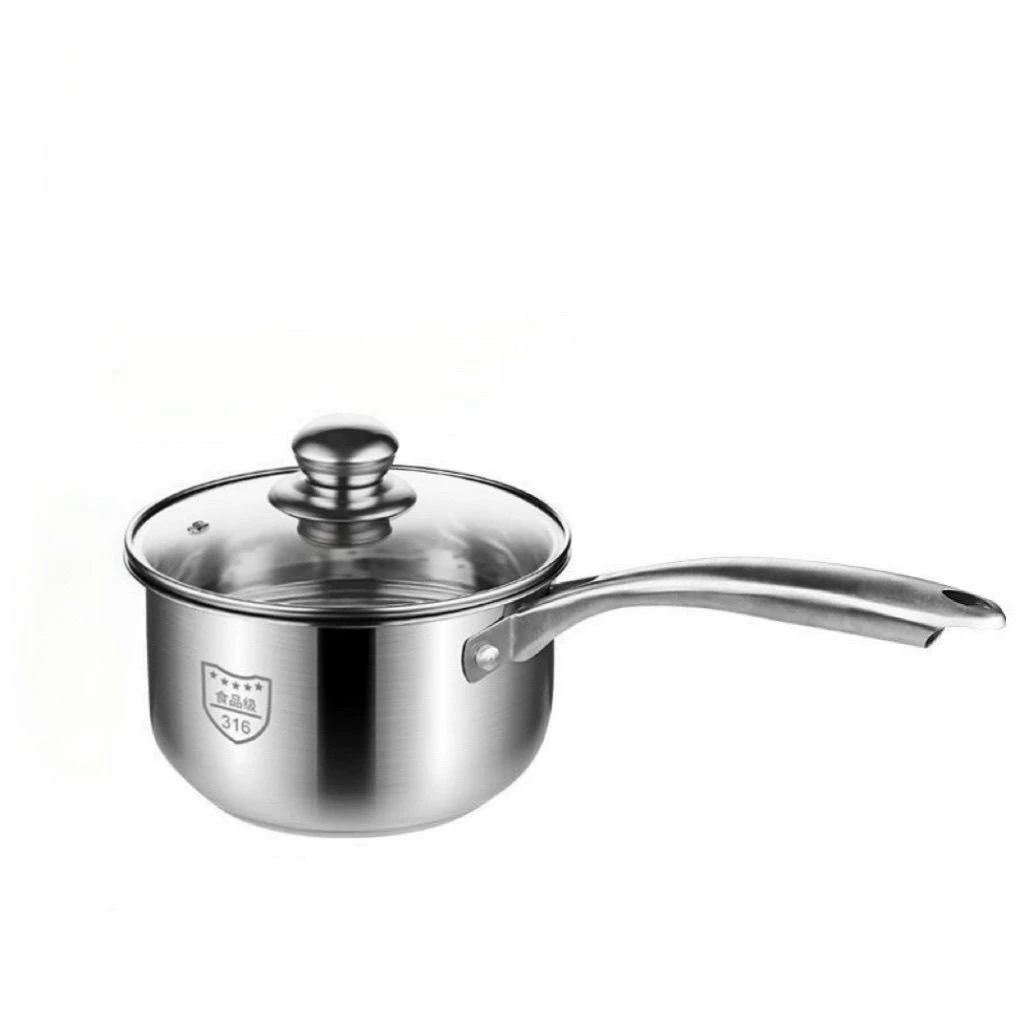 316不锈钢奶锅婴儿辅食锅不粘锅加厚蒸煮热牛奶家用汤锅