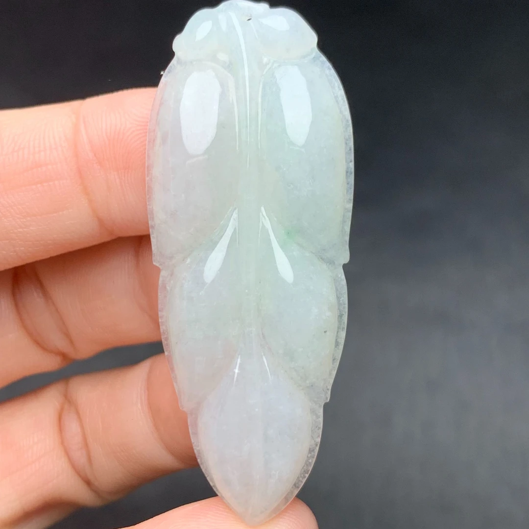 天然翡翠A货玉叶吊坠翡翠叶子情人节礼物珠宝玉石送人佳品男女款