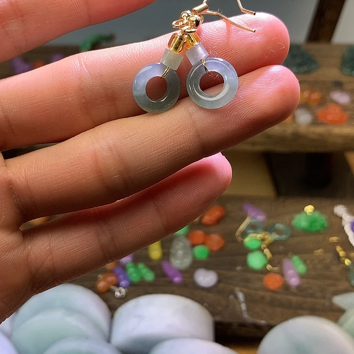 翡翠未镶嵌耳饰888888