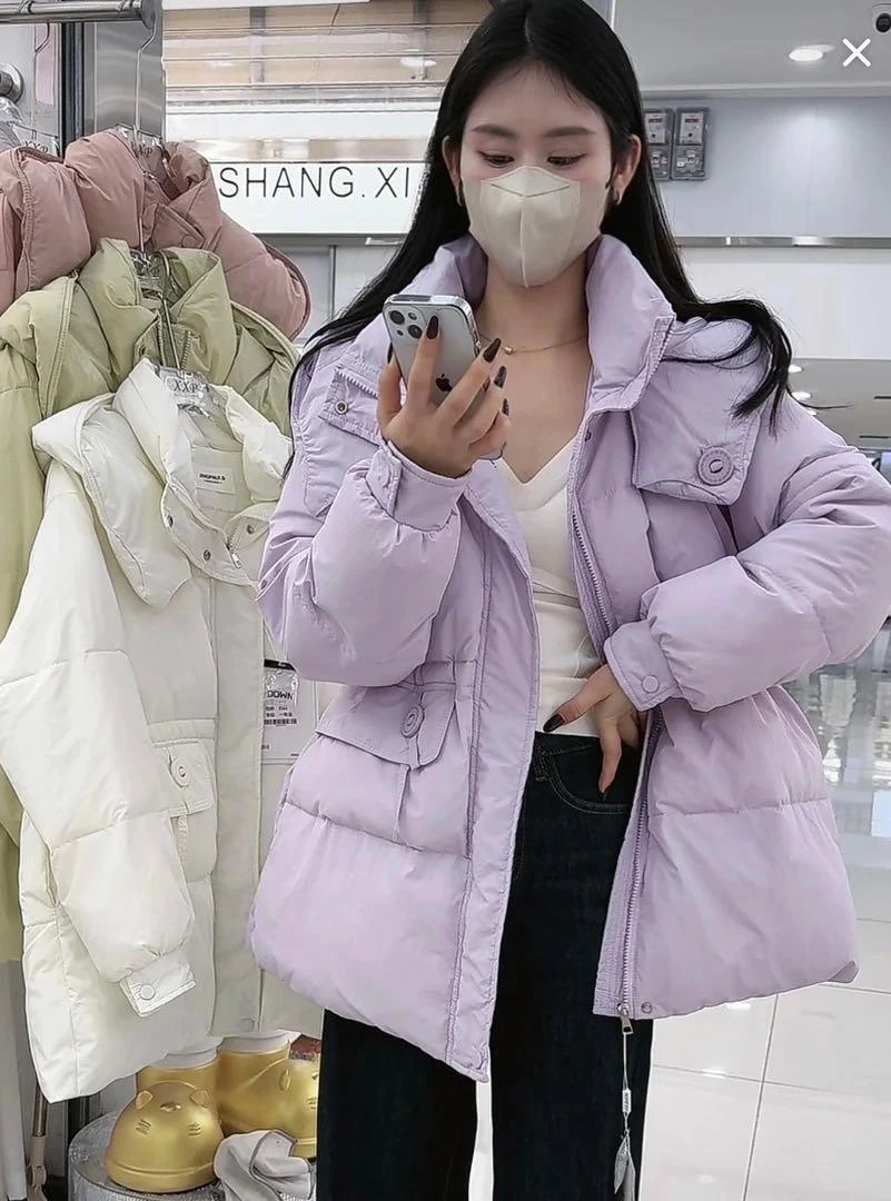 莎姐严选韩版收腰抽绳加厚雨雨外套8631