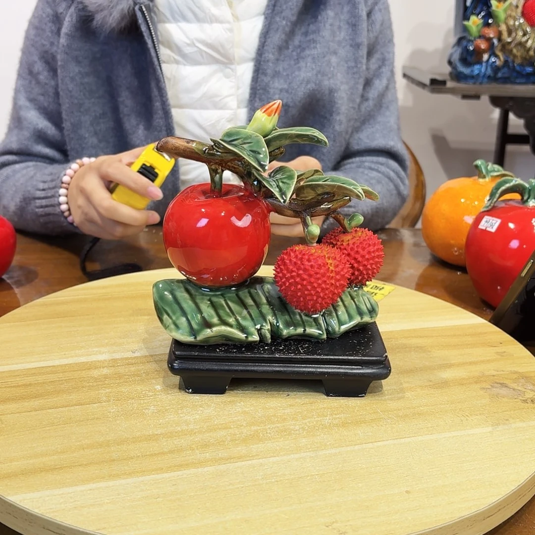 陶瓷苹果荔枝摆件