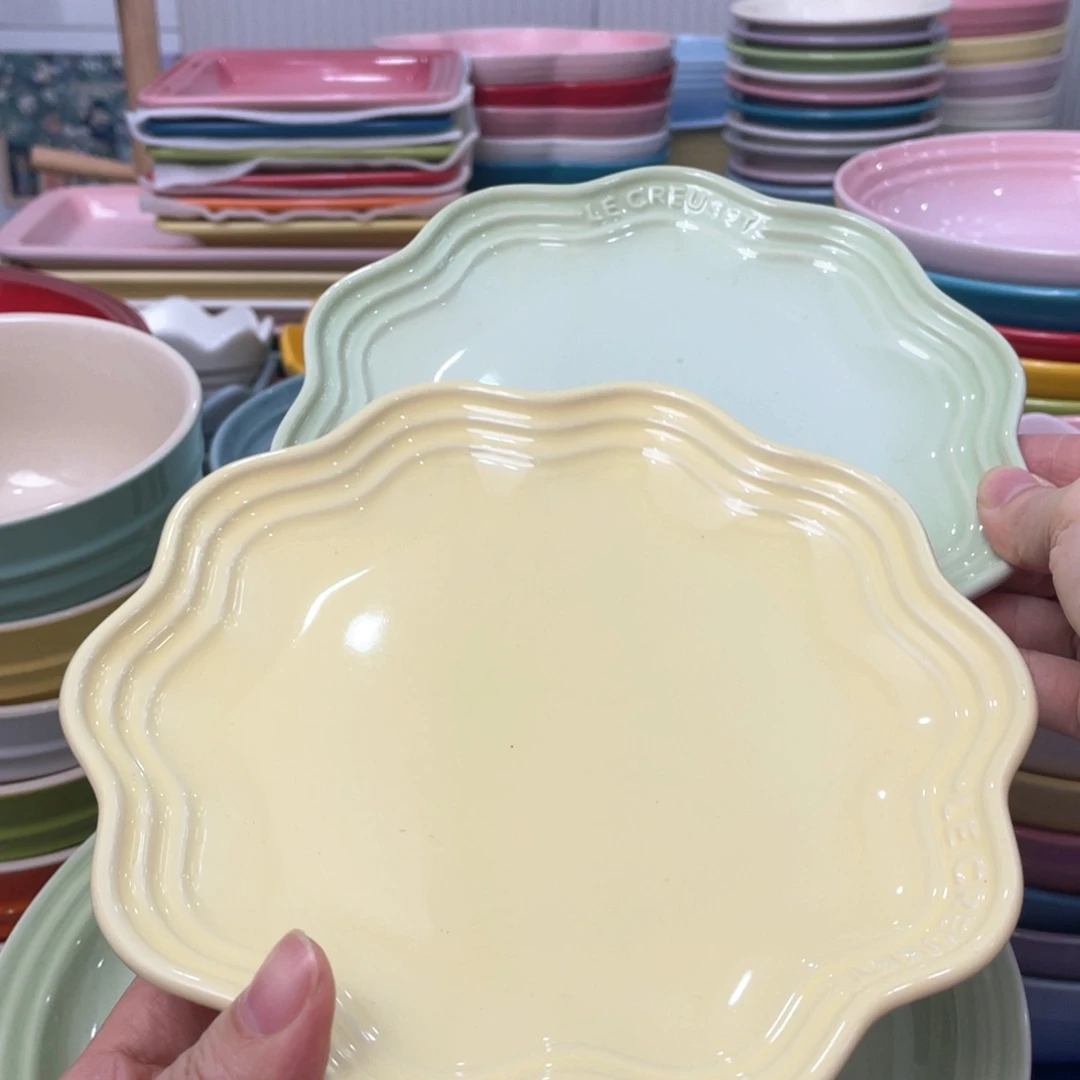 瓷片微瑕2个7英寸花边盘