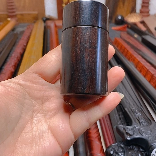 紫光檀木木木牙签筒