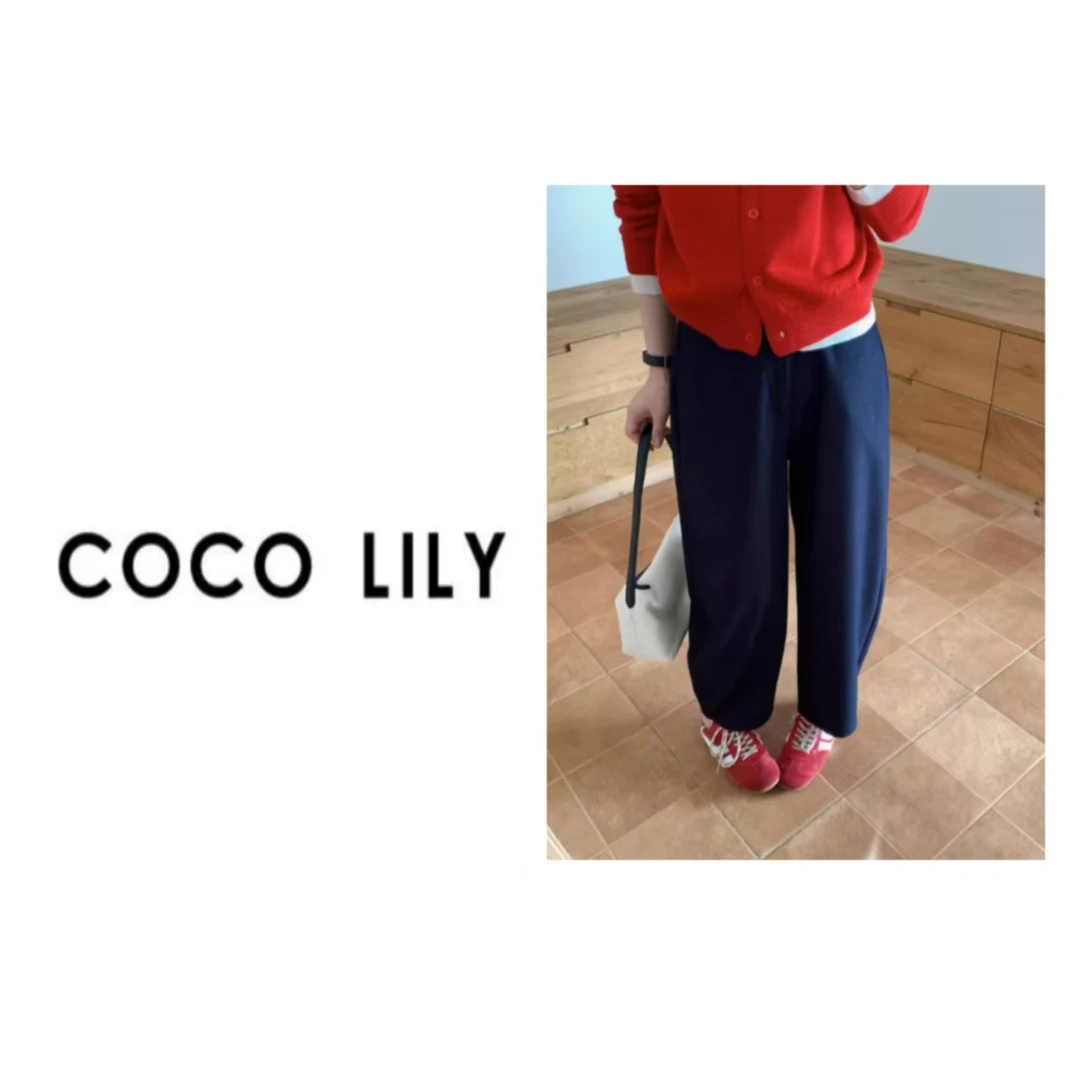 COCO LILY秋季新品牛仔棉弯刀九分拉链裤5727
