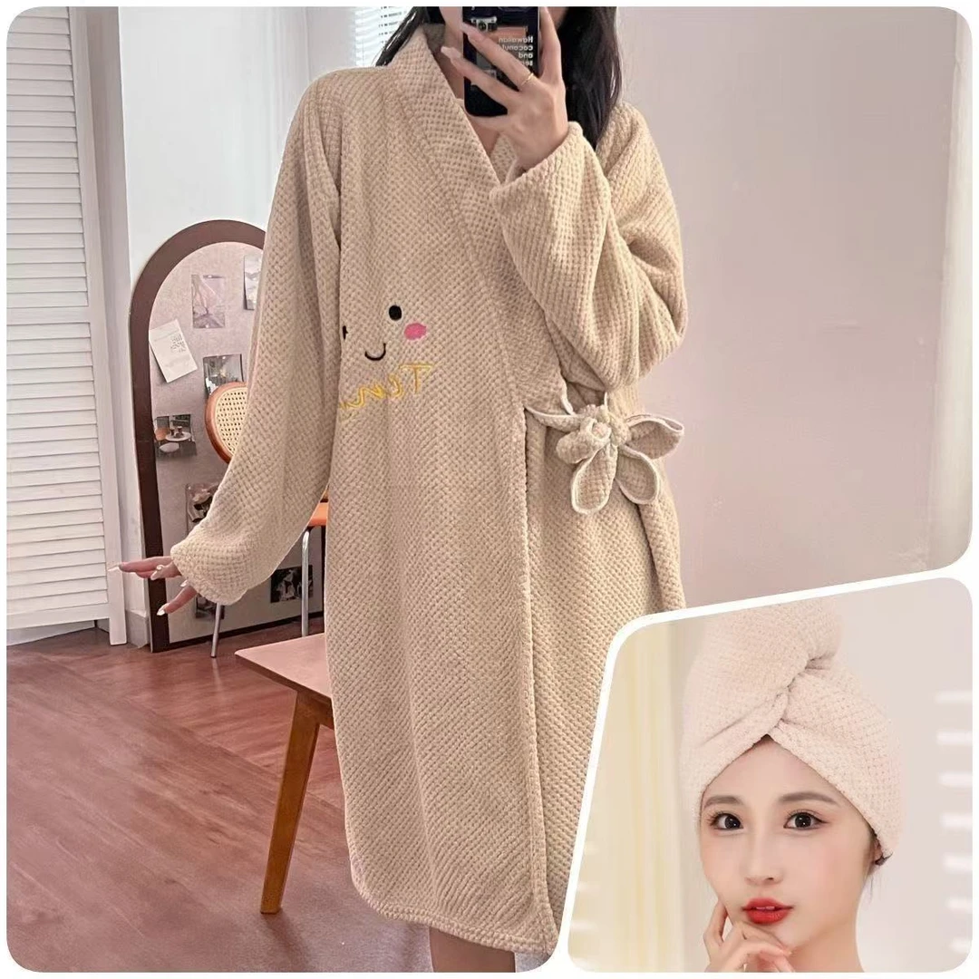 可穿可裹浴裙高档加厚速干吸水绑带浴巾浴袍家用