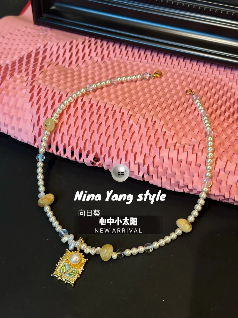 雲涌之丽 钛钢仿水晶项链 【向日葵】轻奢彩色百搭坠链DMN0815