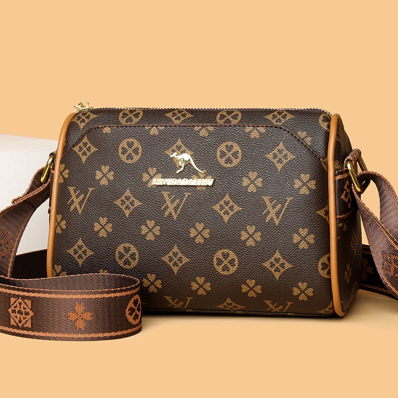 2025时尚百搭女士中年印花单肩妈妈包肩包时尚百搭女士中年印花