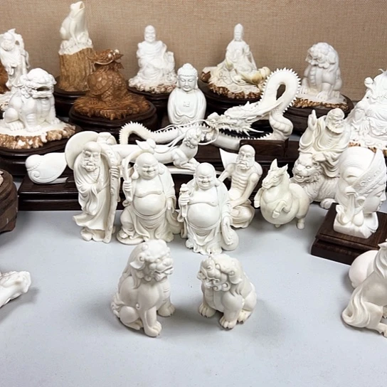 香榧木纯手工制作工艺品鹿角貔貅