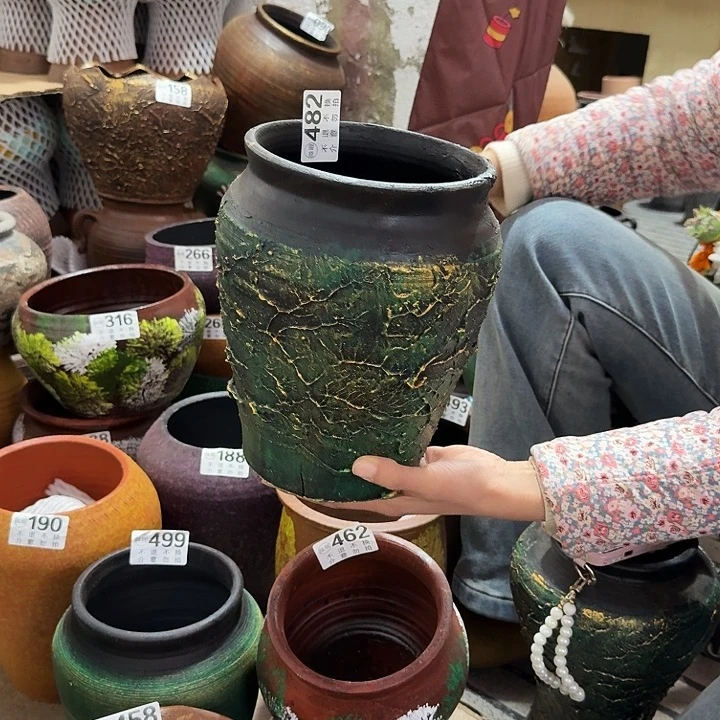 瑕疵金绿缸482高度24口径16