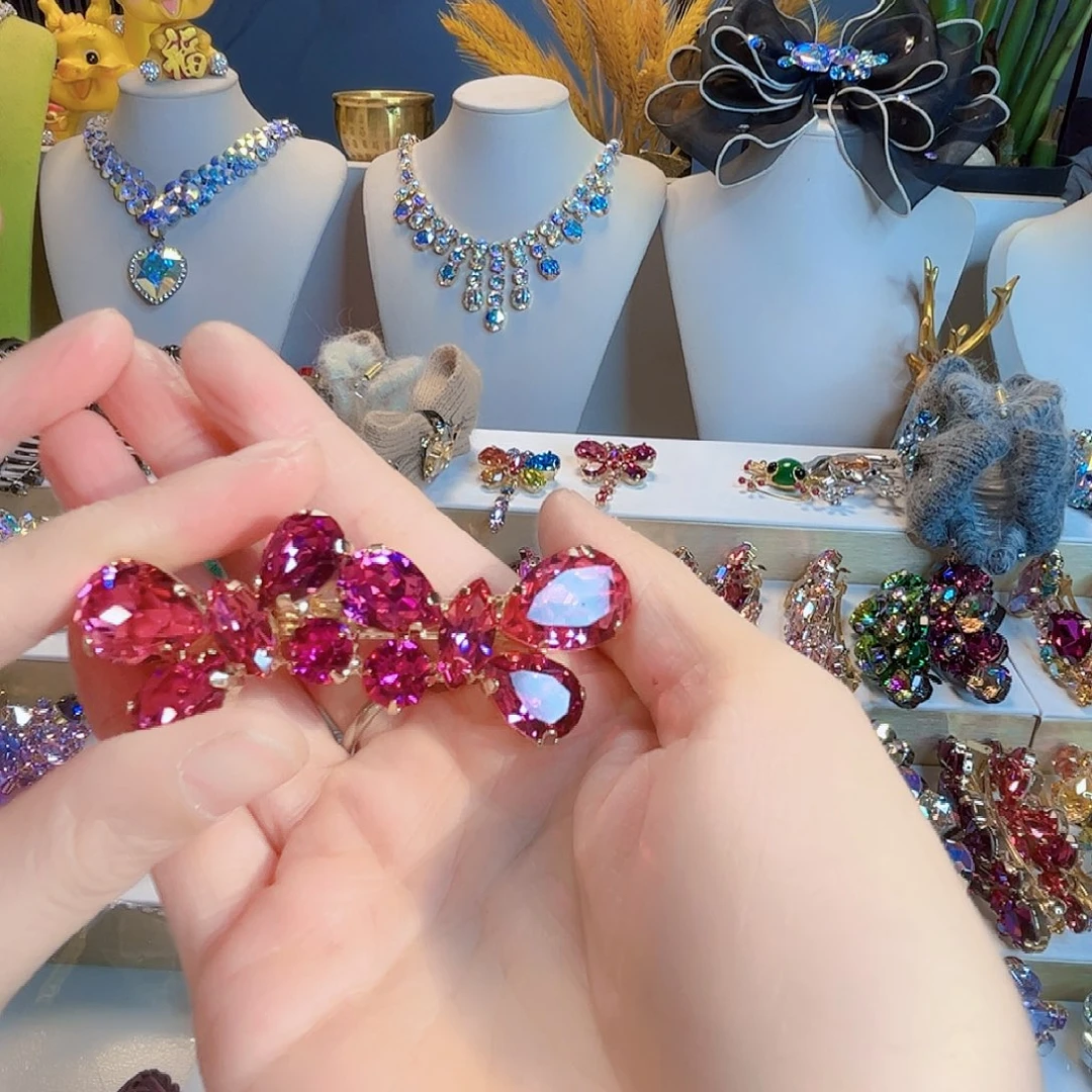 彦***）布艺合金施华发夹