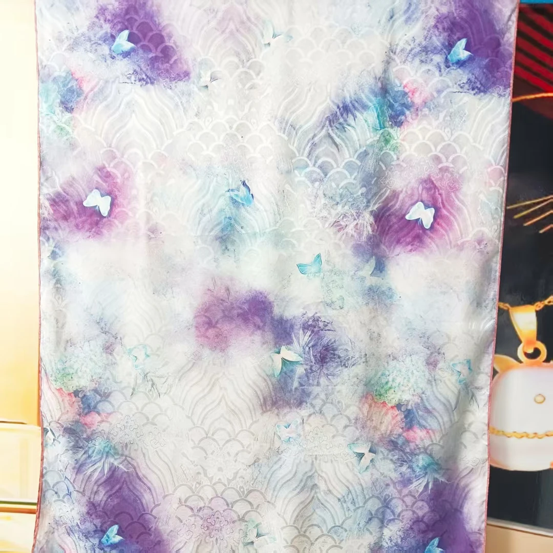 SJ333蝶戏翩跹70*180丝巾/围巾