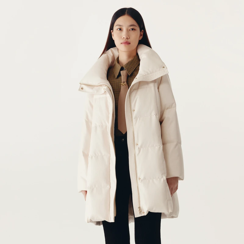 HPLY荷比俪2022冬季新款女大翻领简单大气A型羽绒服HYC42560049