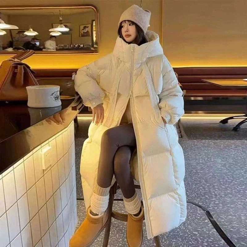 【法国订单 极寒系列】大被子韩版连帽加厚羽绒服女外套中长款