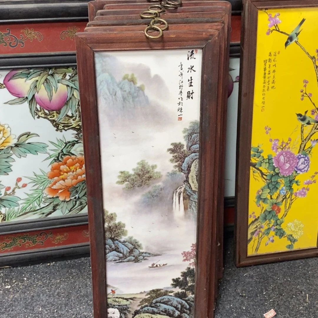 瓷片53*21*1景德镇瓷板画柴窑烧制
