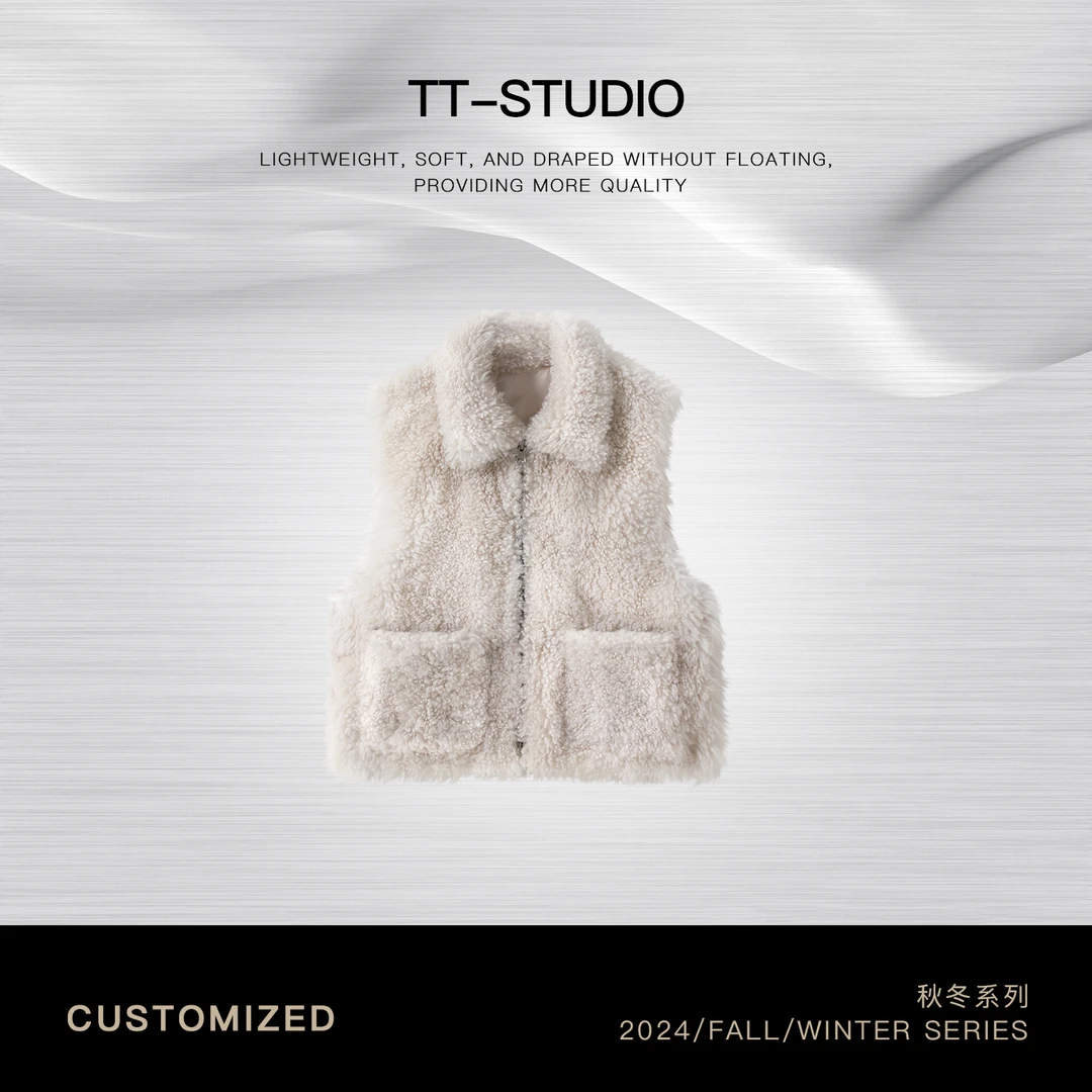 TT【云海】阿拉善山羊绒轻奢高定皮毛一体马甲TT-JF8273