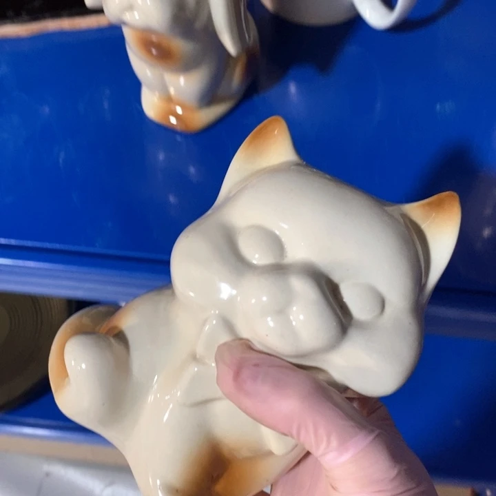 瓷片磁州窑研究所猫咪摆件