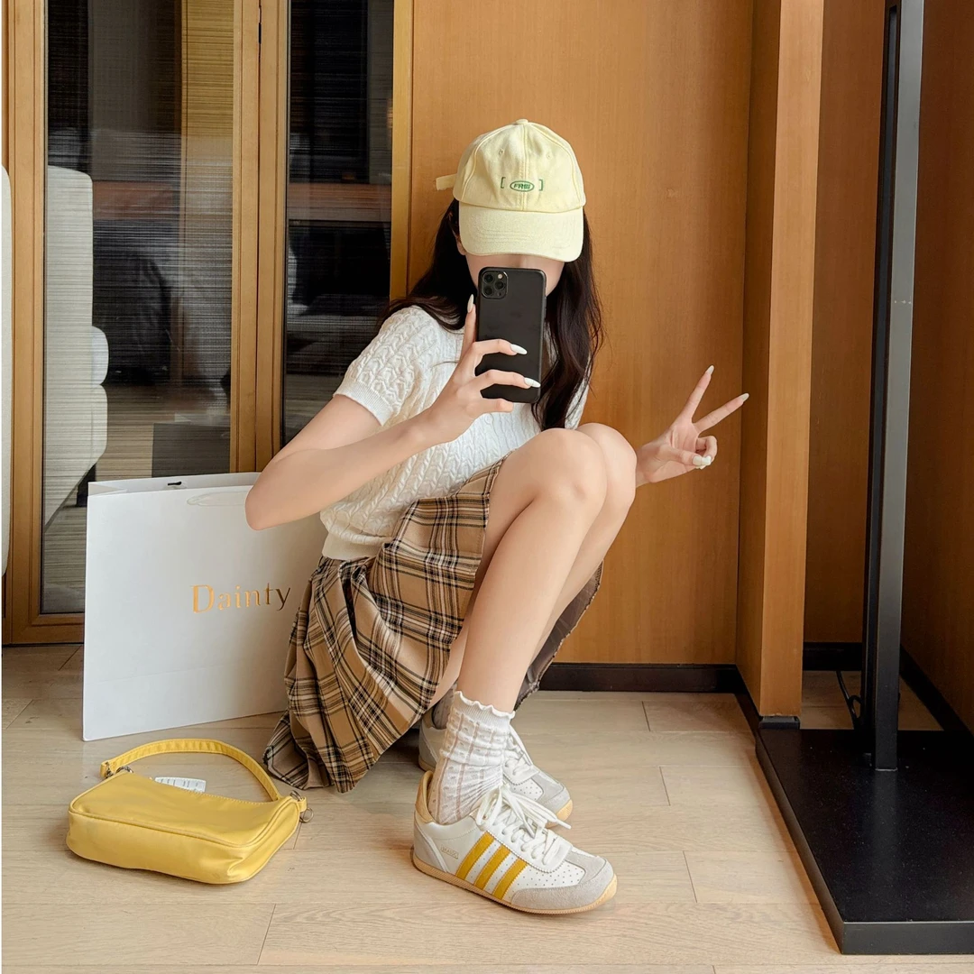 真皮德训鞋经典三条杠时尚百搭休闲运动鞋板鞋