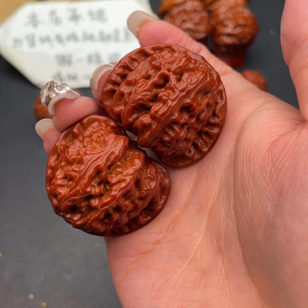 把件文玩核桃白狮子