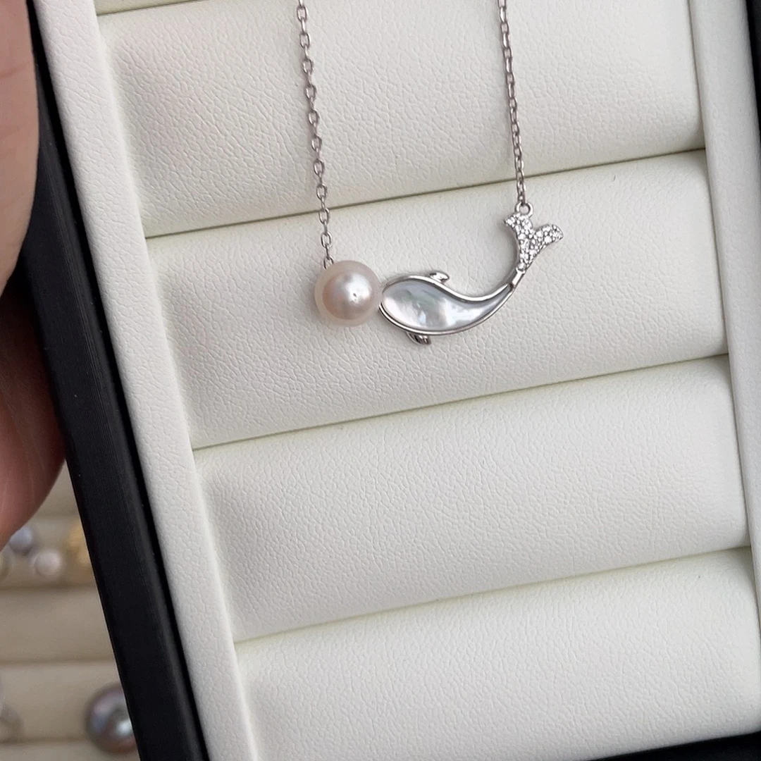 颈饰银S925镶嵌海水珍珠