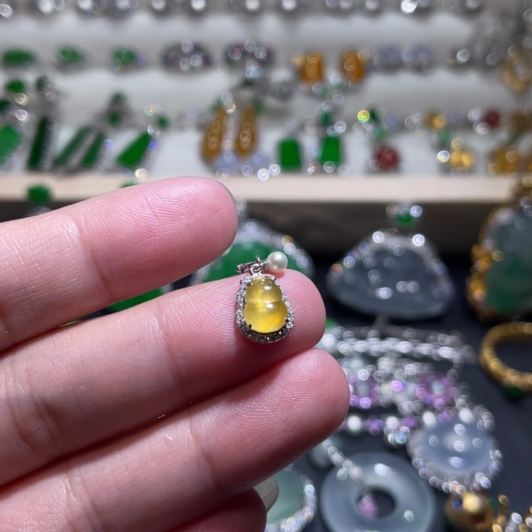 翡翠吊坠(不含链)18K金镶嵌贰*