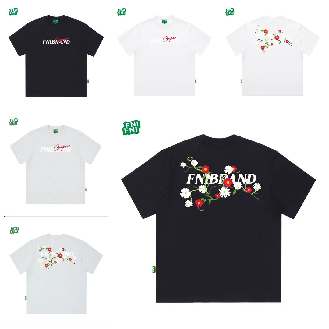 FNI绿标系列（花花AB面）功能性重磅纯棉男女t恤25年新款短袖刺绣