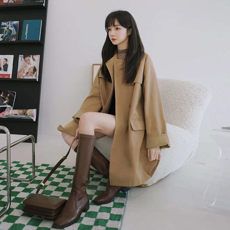 今年流行法式中长款风衣女小个子2025秋秋新款高级感气质垂感外套