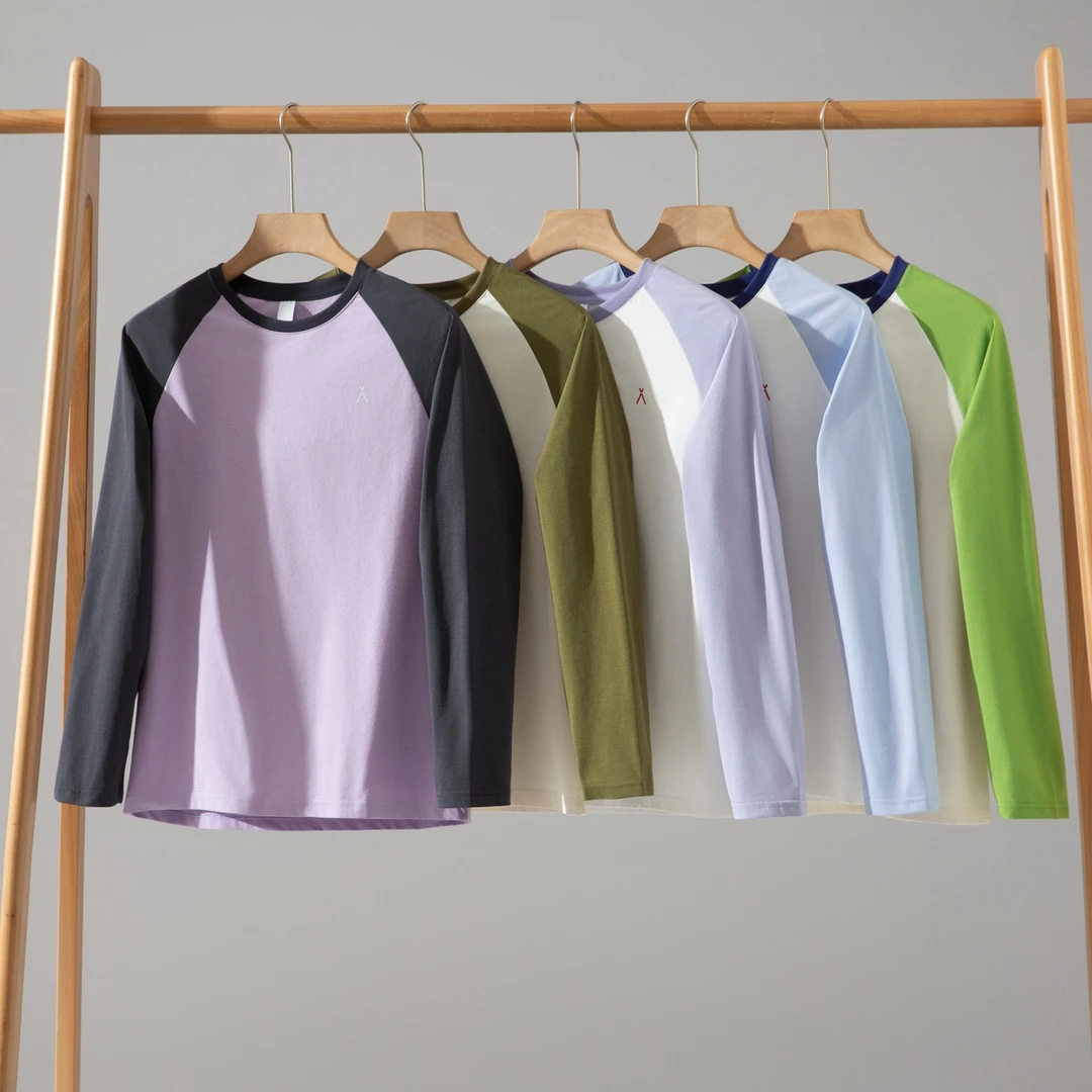 PTSJ-夏季户外撞色速干T袖圆领运动百搭男女同款长袖T袖