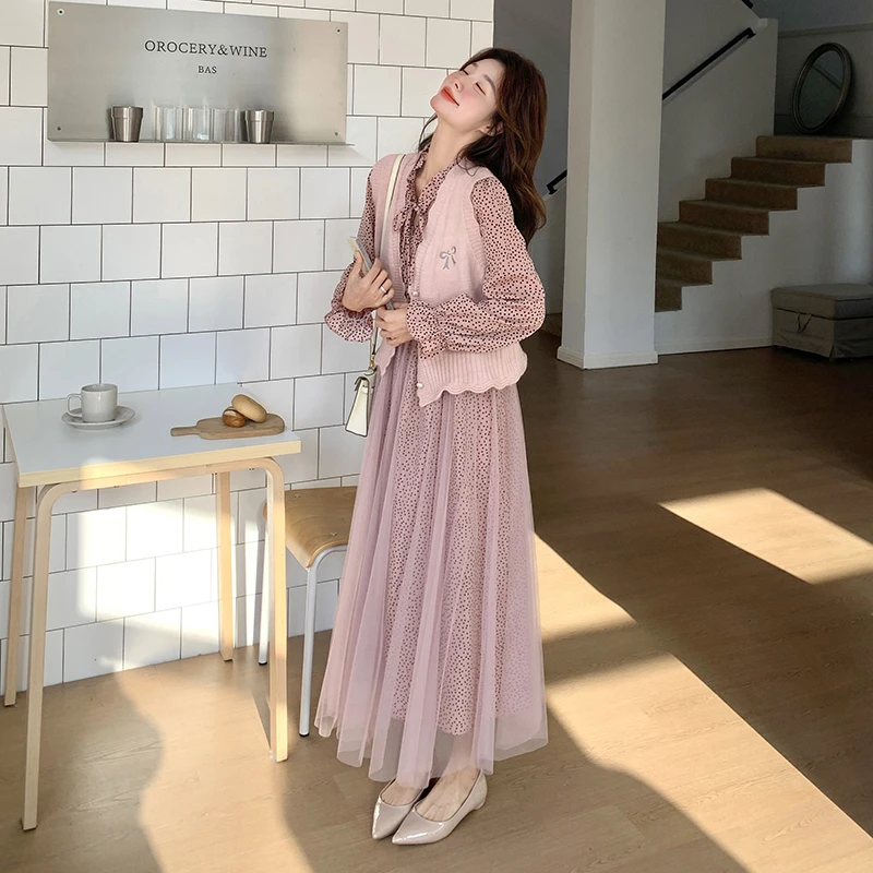 休闲风时尚套装时尚通勤风慵懒风显瘦收腰碎花法式