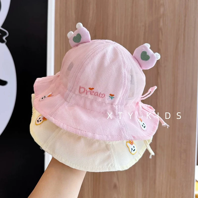宝宝帽子春夏薄款男女婴幼儿可爱超萌遮阳渔夫帽夏季遮阳防晒盆帽