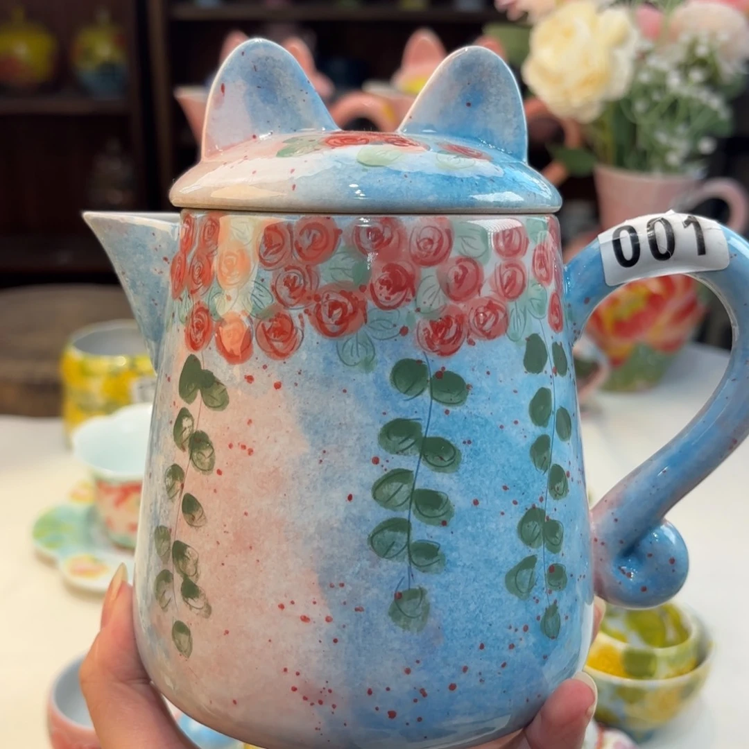 景德镇手绘高温釉下彩陶瓷茶具