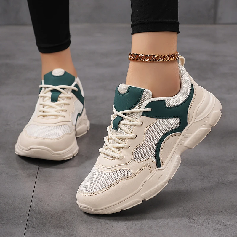 青少年系带女士网面运动鞋老爹鞋网鞋透气跑步鞋鞋子