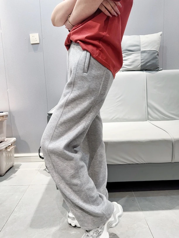 保暖百搭直筒高货绵羊毛阔腿裤垂感显瘦