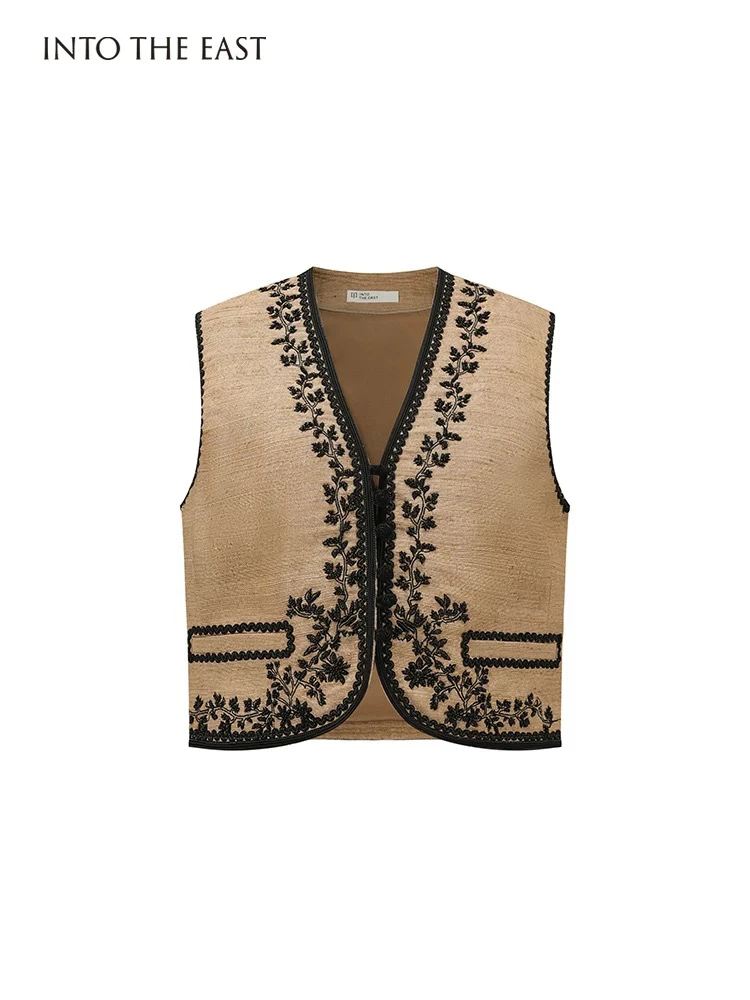 Into The East己印柞蚕丝手工钉珠马甲