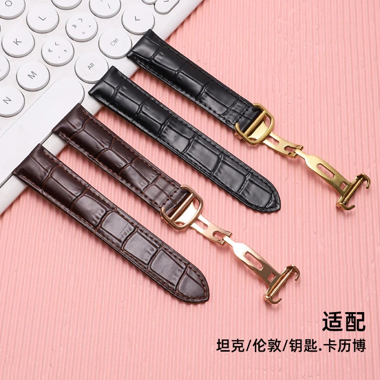 代用卡地亚表带坦克TANK伦敦solo钥匙卡历博真皮头层牛皮男女通用