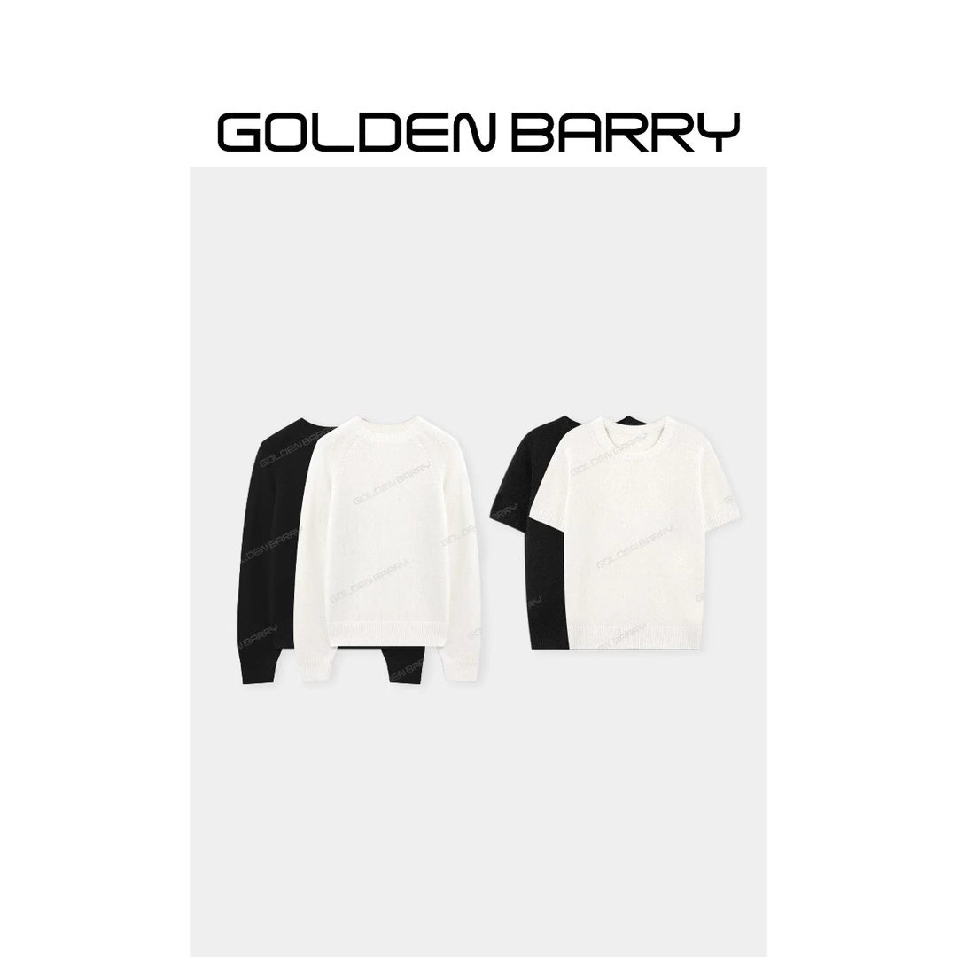 GOLDENBARRY|243148/9“绒屿漂浮”圆领短袖毛衣/长袖毛衣