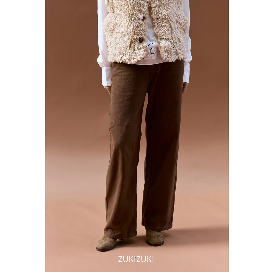 ZUKIZUKI 土耳其进口咖棕色直筒牛仔裤