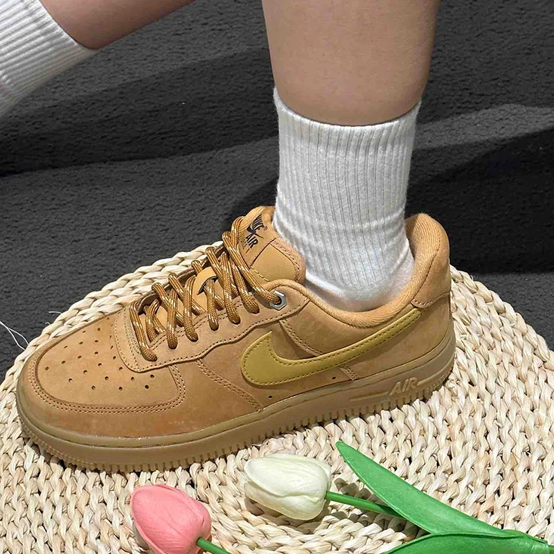 Nike/耐克正品AirForce1小麦色空军一号女子板鞋CJ9179-200
