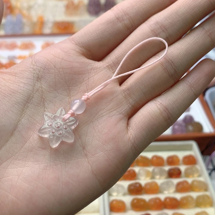 玛瑙/玉髓未镶嵌玛瑙雪花挂饰