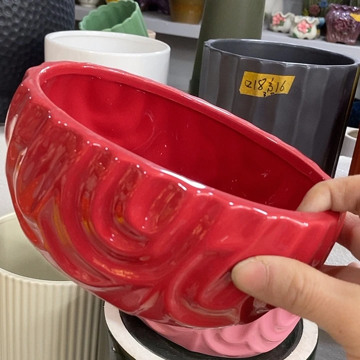 陶盆有孔 瑕疵针孔漏釉介意勿拍外高 8外口16*11