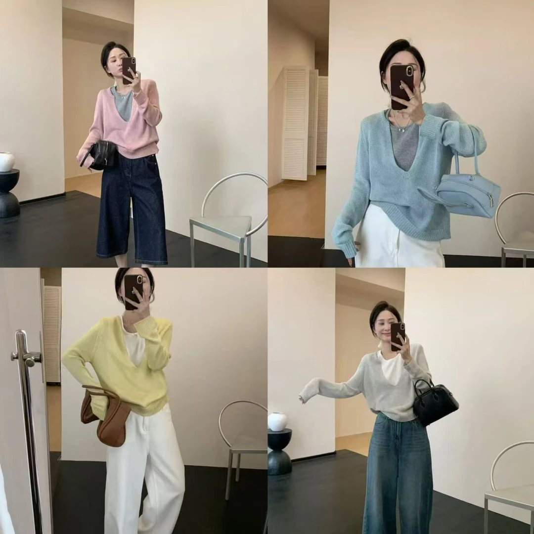 【慕.我们的店】韩系简约针织➕背心两件套