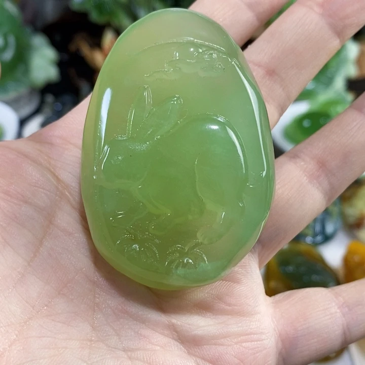 未镶嵌岫玉手把件