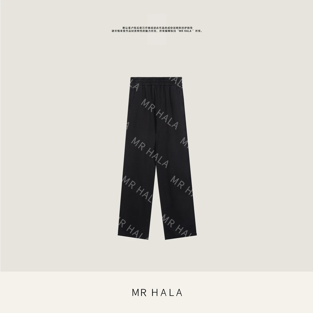 MRHALA  端佑暖舒绒休闲洗水灰直筒长裤女 QK2910