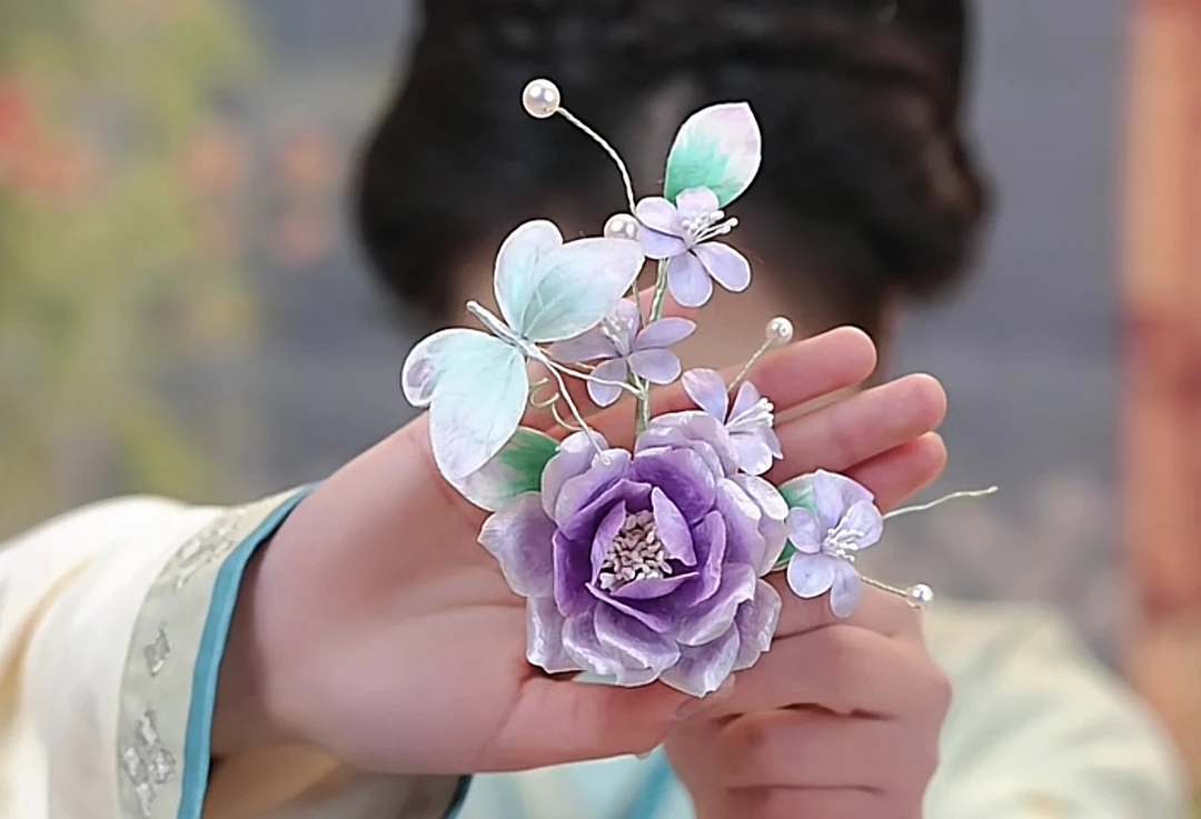 江南浔汉服头饰古风饰品 绒花默认软簪 改主体找客服